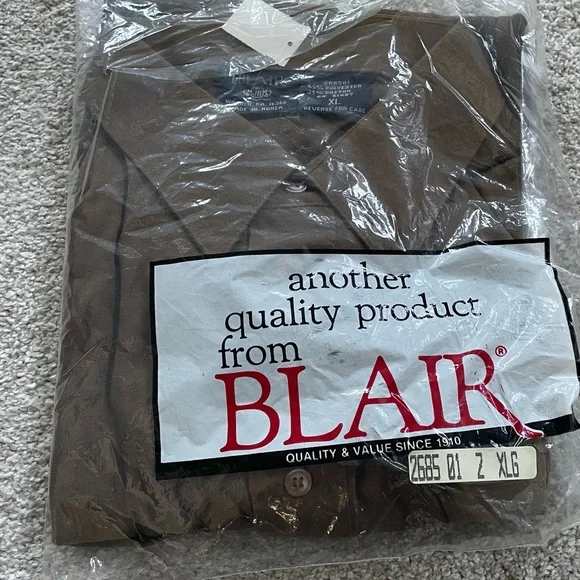 NWT - Vintage Men’s Blair Brown Polo Pocket Short Sleeve Shirt Size XL - Picture 1 of 6